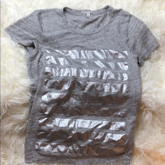 J. Crew Tops - J.  Crew silver striped tee sz M